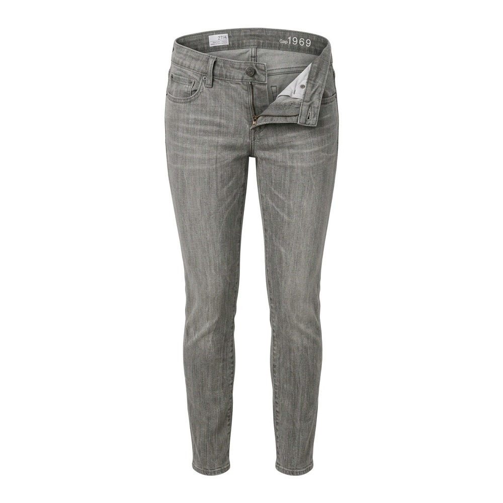 Gap 1969 Always Skinny Grey Denim Jeans Womens Size 27/4r Low Rise Stretch